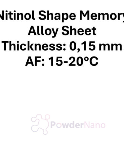 Nitinol Shape Memory Alloy Sheet, Thickness: 0,15 mm, AF: 15-20°C